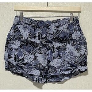 Aerie Beach & Beyond Shorts Size Small Blue Palm Print Beach Lounge Casual